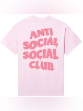 Anti Social Social Club Pink “Burn It Down” Graphic T-Shirt Size M (pre-owned)